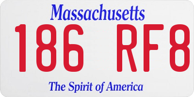 MA license plate 186RF8