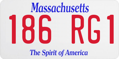 MA license plate 186RG1