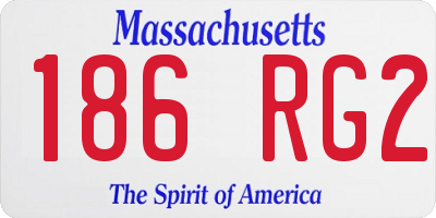 MA license plate 186RG2