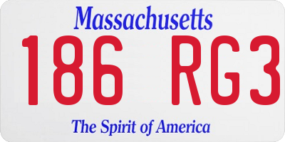MA license plate 186RG3