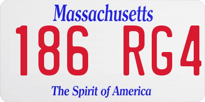 MA license plate 186RG4