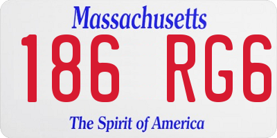 MA license plate 186RG6
