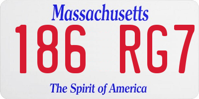 MA license plate 186RG7