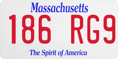 MA license plate 186RG9