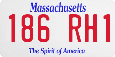 MA license plate 186RH1