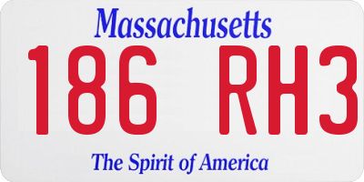 MA license plate 186RH3