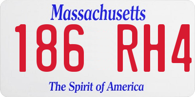 MA license plate 186RH4