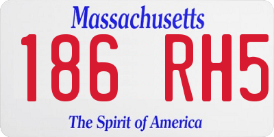 MA license plate 186RH5