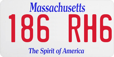 MA license plate 186RH6