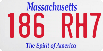 MA license plate 186RH7