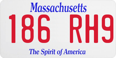 MA license plate 186RH9