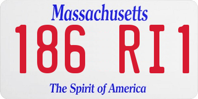 MA license plate 186RI1