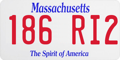 MA license plate 186RI2