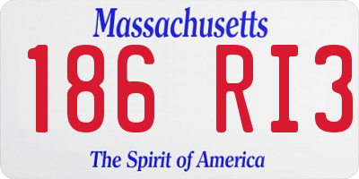 MA license plate 186RI3