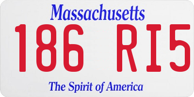 MA license plate 186RI5