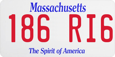 MA license plate 186RI6
