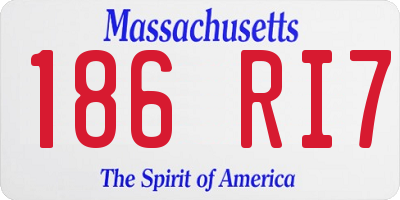 MA license plate 186RI7
