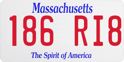 MA license plate 186RI8