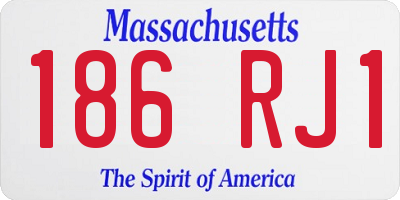 MA license plate 186RJ1