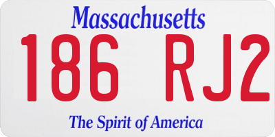 MA license plate 186RJ2