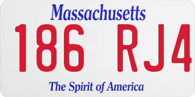 MA license plate 186RJ4