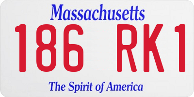 MA license plate 186RK1