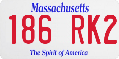 MA license plate 186RK2