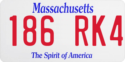 MA license plate 186RK4