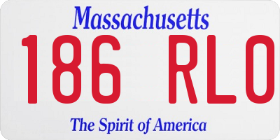 MA license plate 186RL0