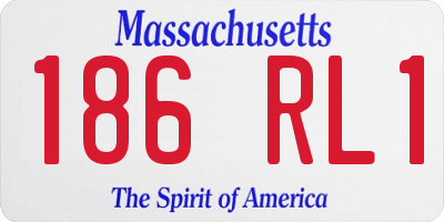 MA license plate 186RL1