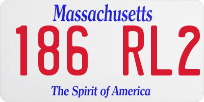 MA license plate 186RL2