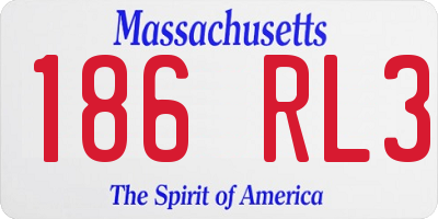 MA license plate 186RL3