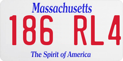MA license plate 186RL4