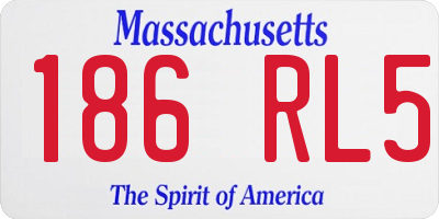 MA license plate 186RL5