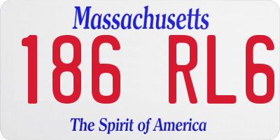 MA license plate 186RL6