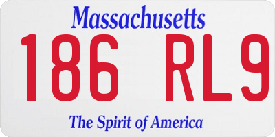 MA license plate 186RL9