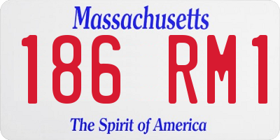 MA license plate 186RM1