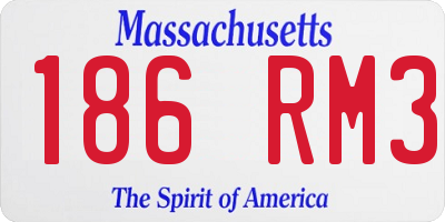 MA license plate 186RM3