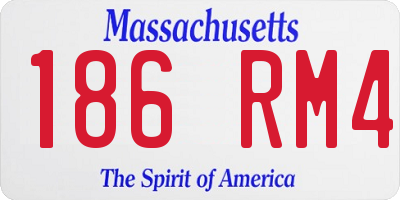 MA license plate 186RM4