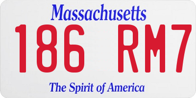 MA license plate 186RM7