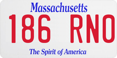 MA license plate 186RN0