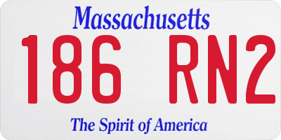 MA license plate 186RN2