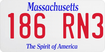 MA license plate 186RN3