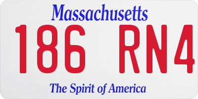 MA license plate 186RN4
