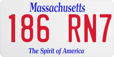 MA license plate 186RN7