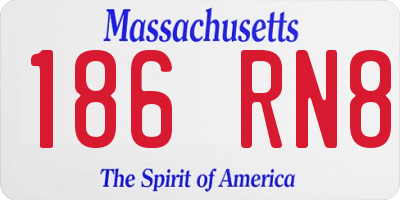 MA license plate 186RN8
