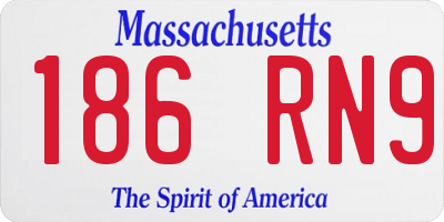 MA license plate 186RN9