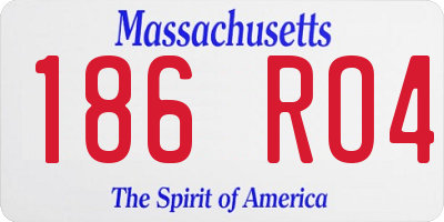 MA license plate 186RO4