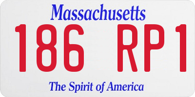 MA license plate 186RP1