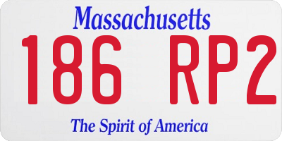 MA license plate 186RP2